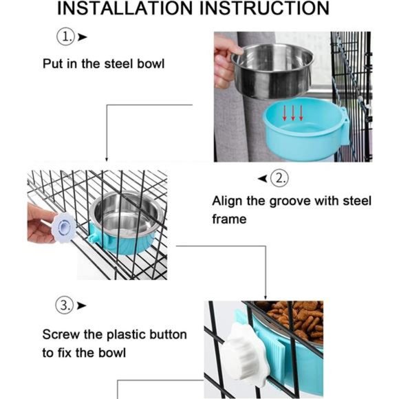 5-in-1 Rabbit Litter Box with Hay Food Feeding Setv((Medium(Pink))) - Picture 7 of 7